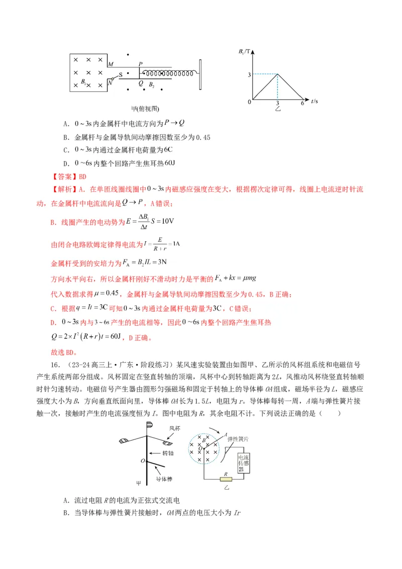专题11电磁感应-2024年高考真题和模拟题物理分类汇编（教师卷）_近10年高考真题汇编（必刷）_十年（2014-2024）高考物理真题分项汇编（全国通用）