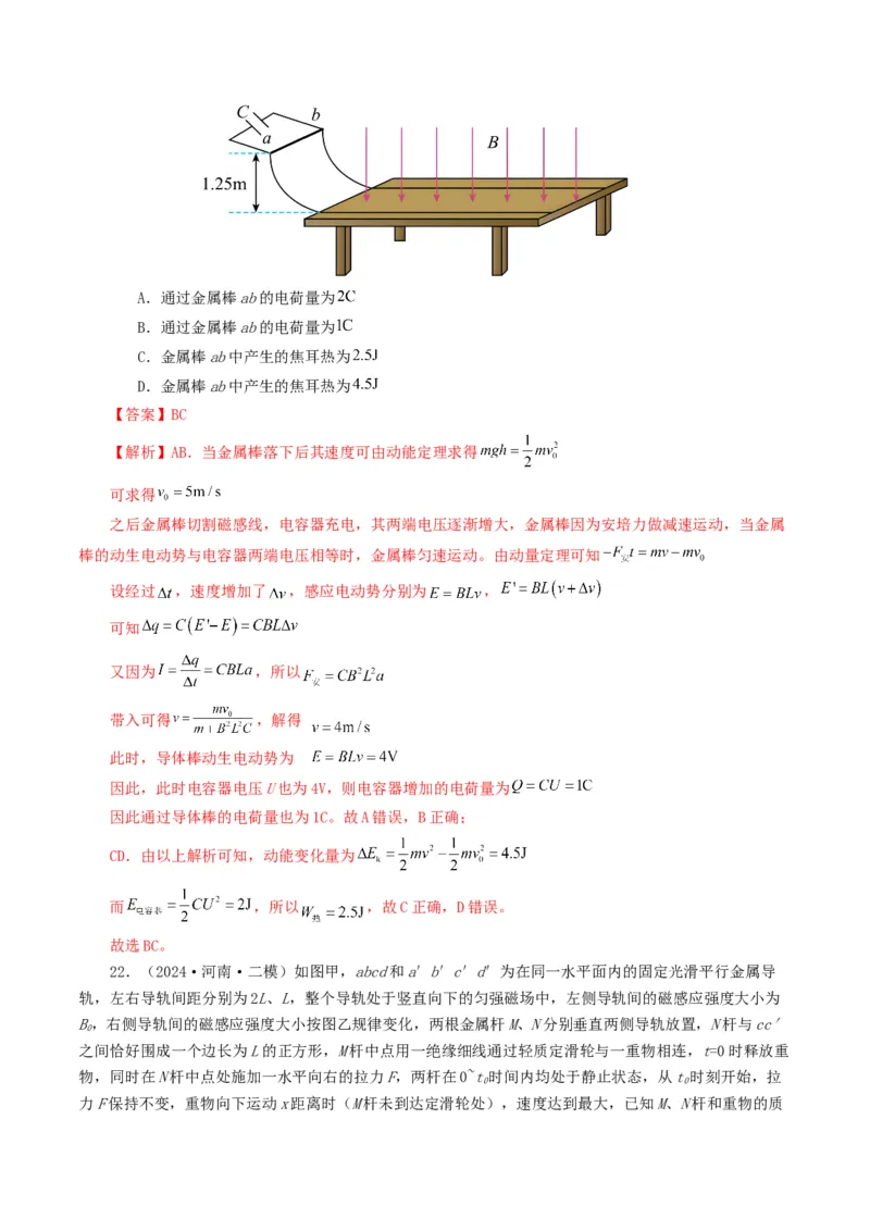专题11电磁感应-2024年高考真题和模拟题物理分类汇编（教师卷）_近10年高考真题汇编（必刷）_十年（2014-2024）高考物理真题分项汇编（全国通用）