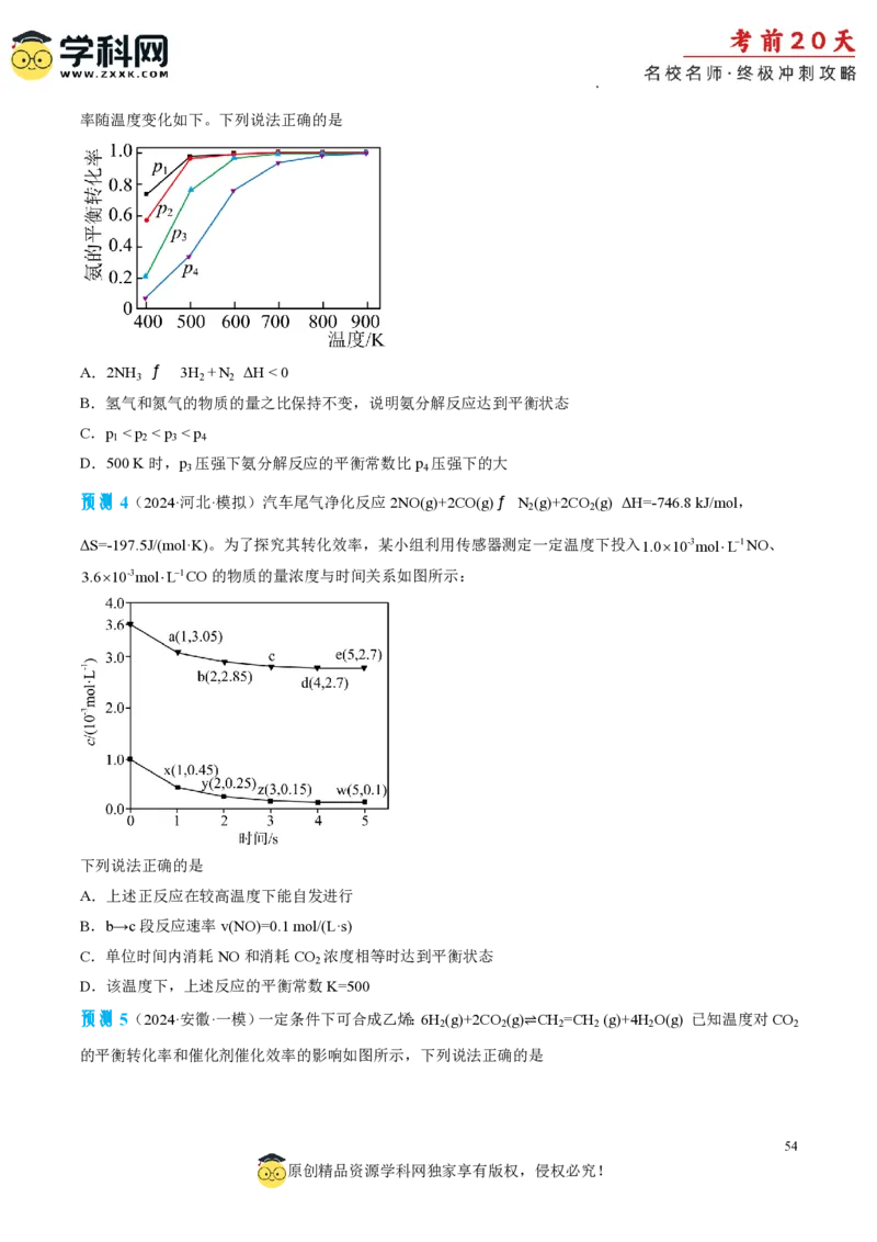 化学（三）-2024年高考考前20天终极冲刺攻略_2024高考押题卷_62024学科网全系列_21学科网高考考前终极攻略_化学-2024年高考考前20天终极冲刺攻略