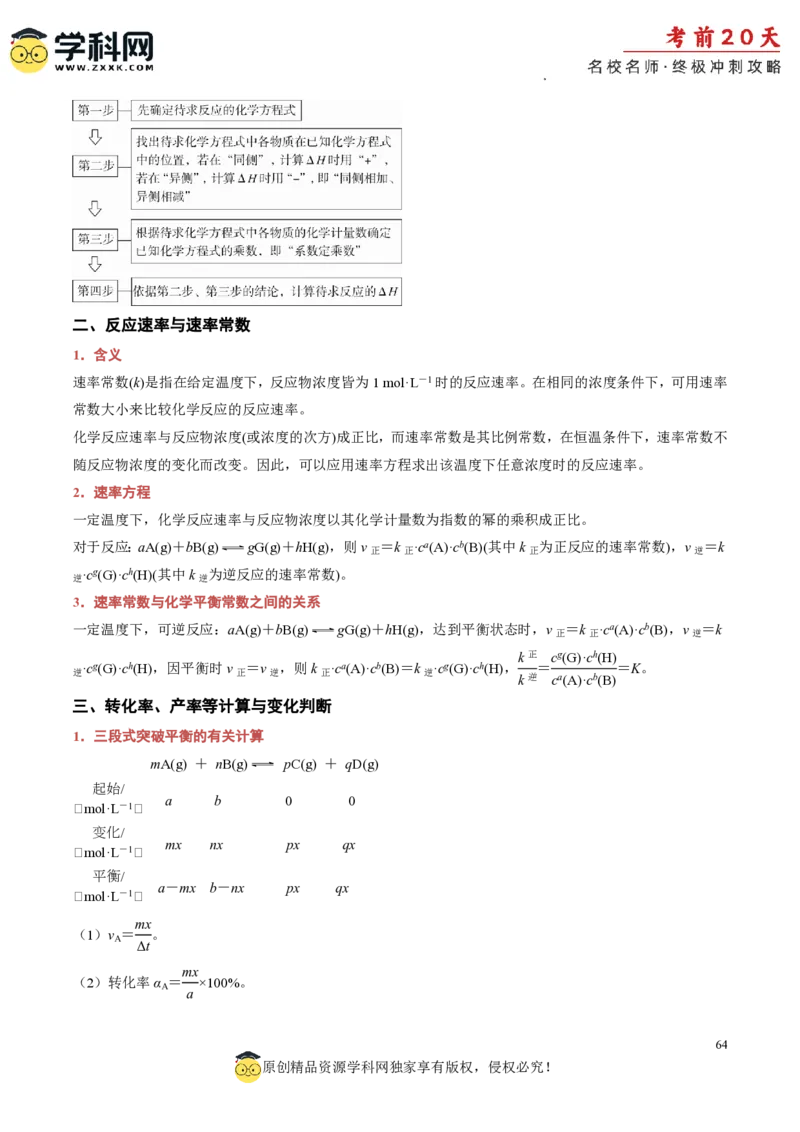 化学（三）-2024年高考考前20天终极冲刺攻略_2024高考押题卷_62024学科网全系列_21学科网高考考前终极攻略_化学-2024年高考考前20天终极冲刺攻略