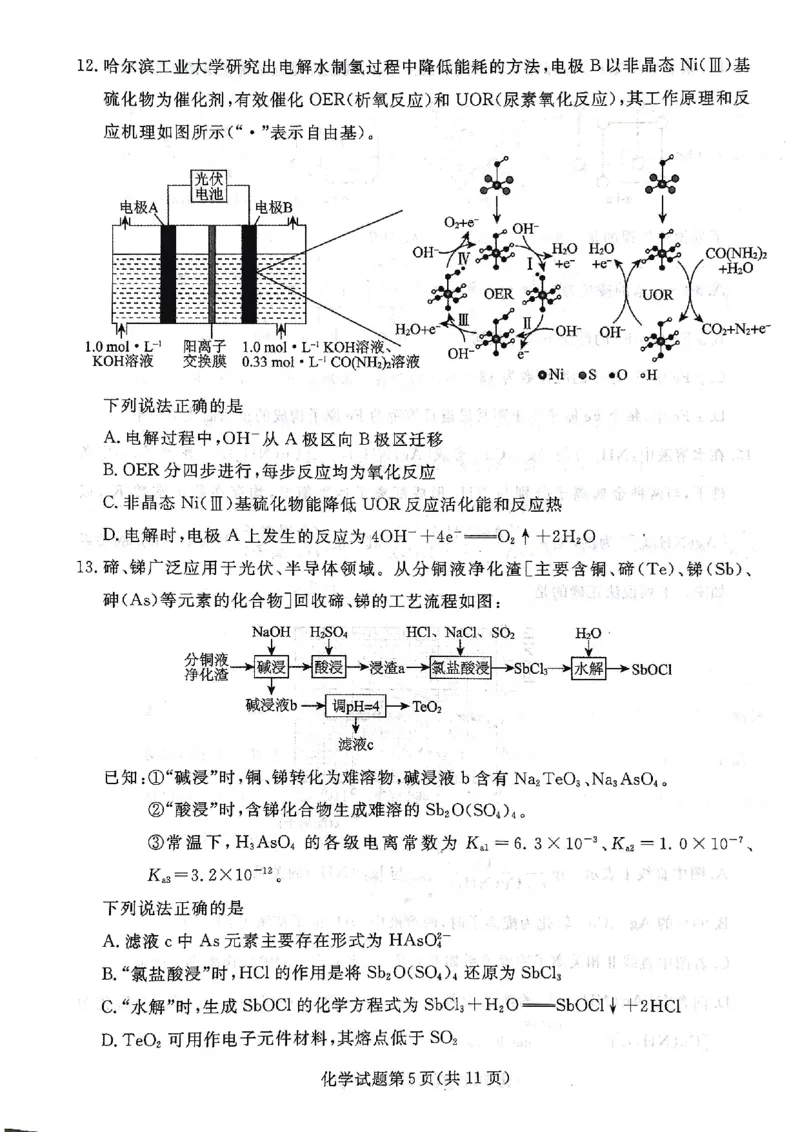 辽宁名校联盟高三5月考化学试卷_2025年5月_250508辽宁省名校联盟2025年高三5月份联合考试