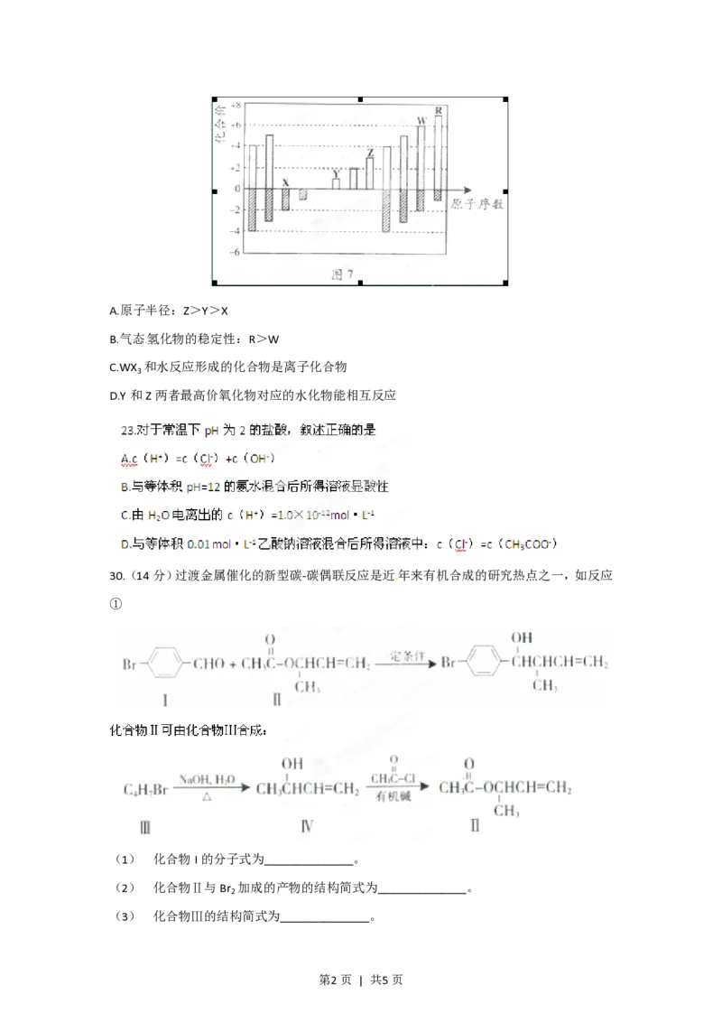 2012年高考化学试卷（广东）（空白卷）_化学历年高考真题_新&middot;PDF版2008-2025&middot;高考化学真题_化学（按年份分类）2008-2025_2012&middot;高考化学真题