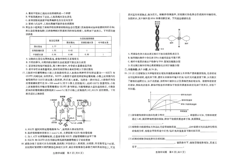天一大联考2023-2024学年高三年级阶段性测试（一）生物(1)_2023年9月_029月合集_2024届天一大联考高三年级阶段性测试（一）