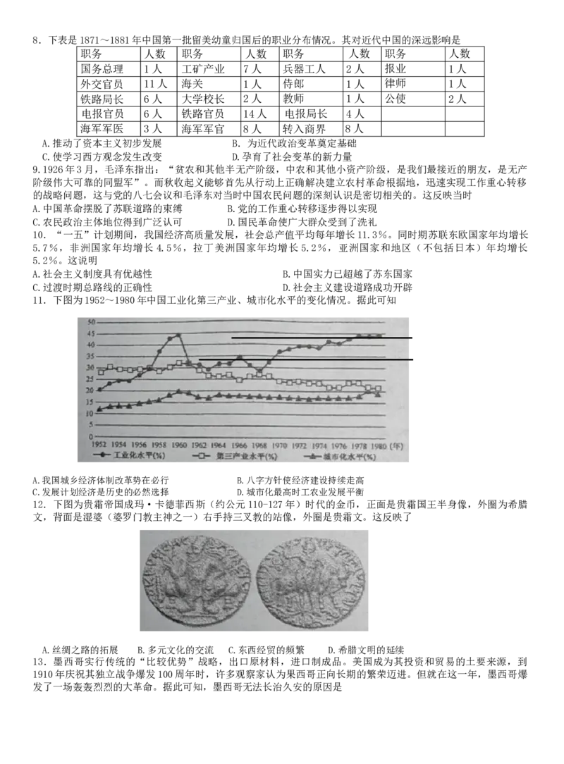 历史(1)_2023年10月_0210月合集_2024届湖南省衡阳市第八中学高三上学期10月月考（二）_湖南省衡阳市第八中学2024届高三上学期10月月考（二）历史