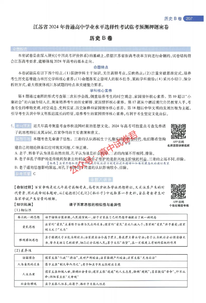 天星教育2024年高考临考预测押题密卷江苏专版命题人360度详解全息手册_1_2024高考押题卷_12024天星全系列_@@@天星临考押题密卷汇总重复_2024年tx高考临考押题密卷江苏专版