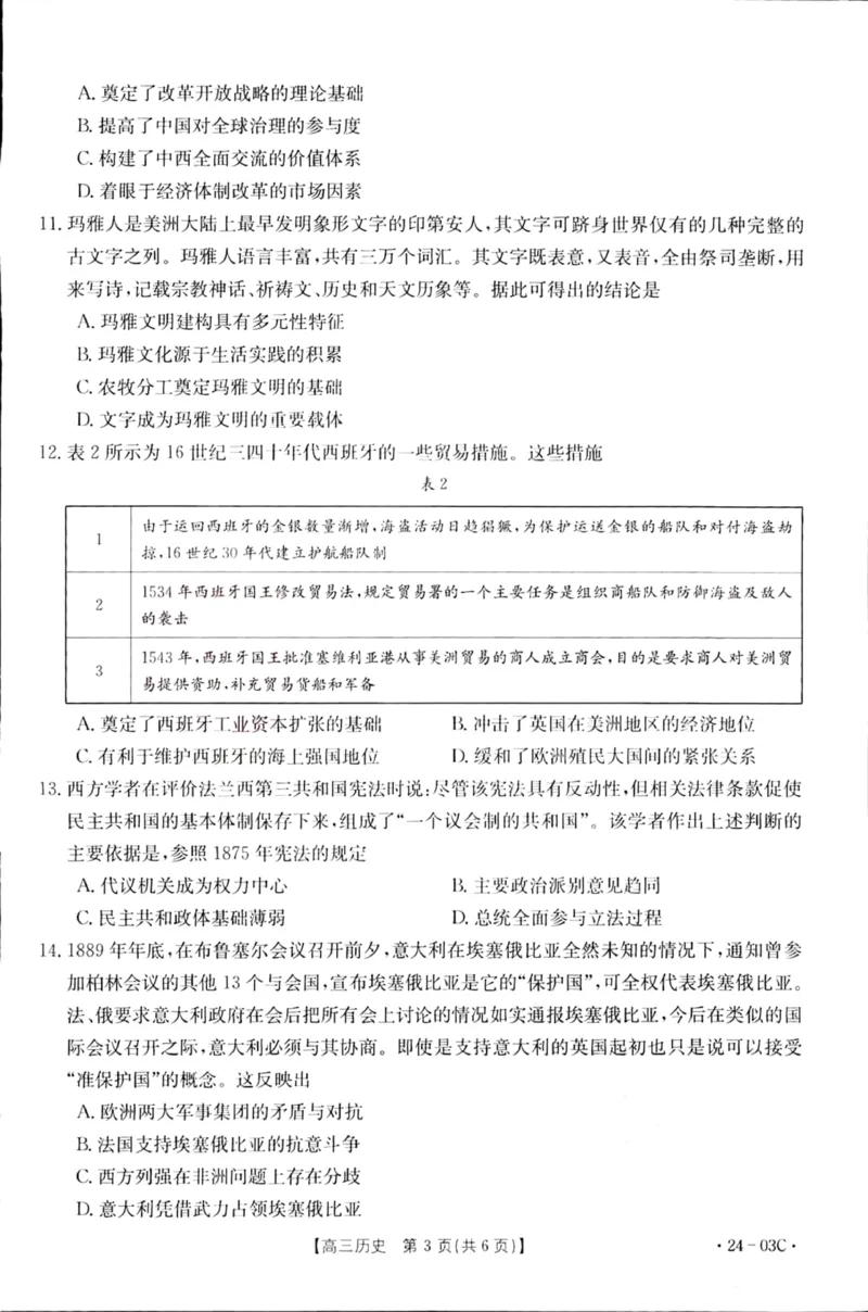 2024届湖北省部分学校高三上学期8月起点考试历史(1)_2023年8月_028月合集_2024届湖北省部分学校高三上学期8月起点考试