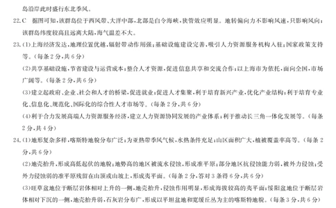 23届联盟高三摸底联考巩固卷（老教材老高考）-地理答案_2023年7月_01每日更新_25号_2023届九师联盟高三上学期摸底联考（质量巩固卷）