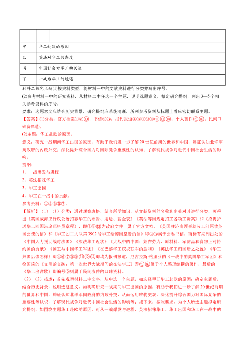 专题16两次世界大战、十月革命与国际秩序的演变（解析卷）_近10年高考真题汇编（必刷）_十年（2014-2024）高考历史真题分项汇编（全国通用）