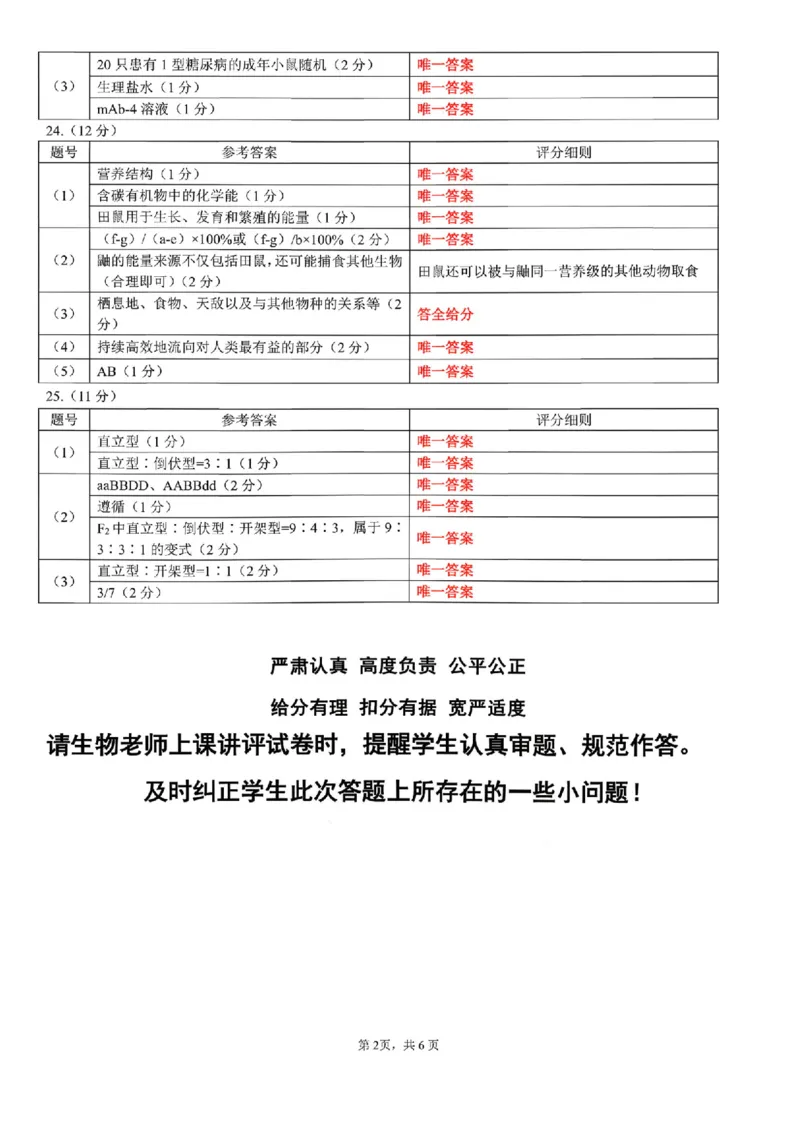 辽宁省县级重点高中协作体高三期末质量监测生物答案(1)_2026年1月_260120辽宁省县级重点高中协作体高三期末质量监测