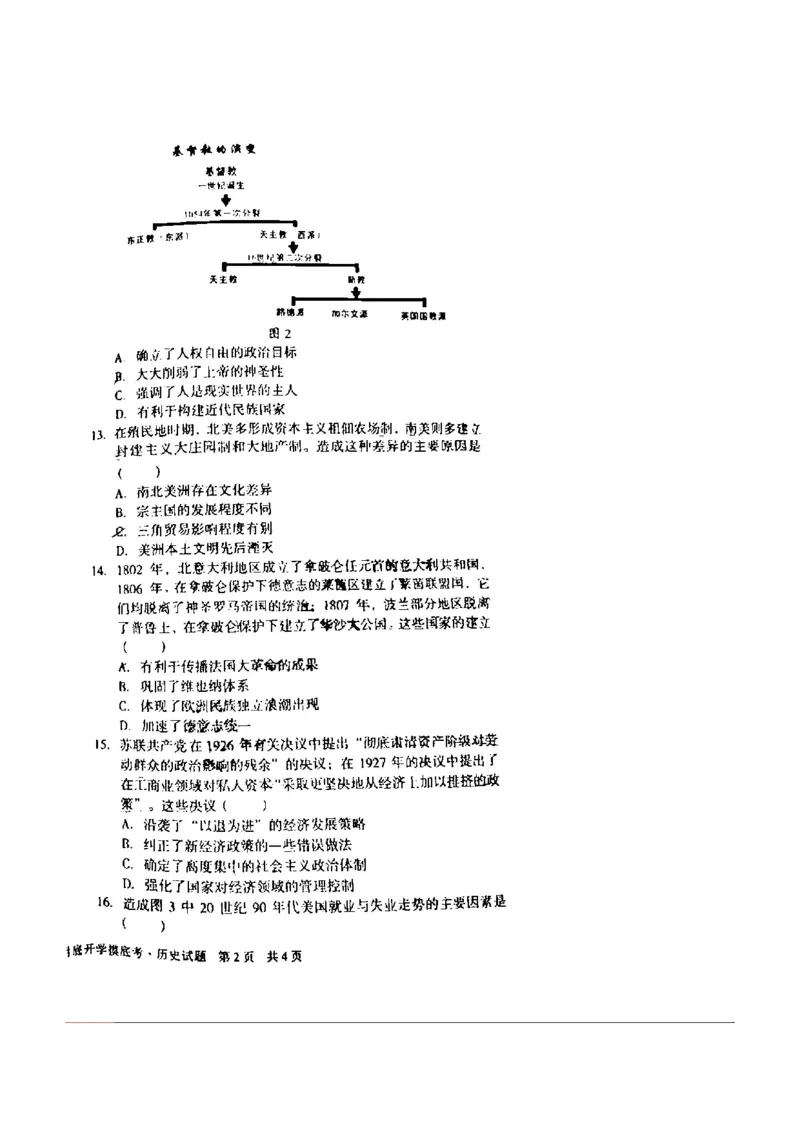 安徽省A10联盟2024届高三上学期8月开学摸底考试历史(1)_2023年8月_028月合集_2024届安徽省A10联盟高三上学期8月开学摸底考试