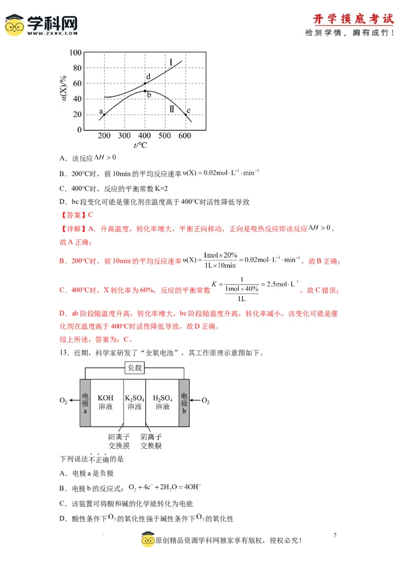 化学-2024届新高三开学摸底考试卷（江西、安徽、贵州、广西、黑龙江、吉林、甘肃七省通用）（解析版）_2024届新高三开学摸底考试卷_化学-2024届新高三开学摸底考试卷