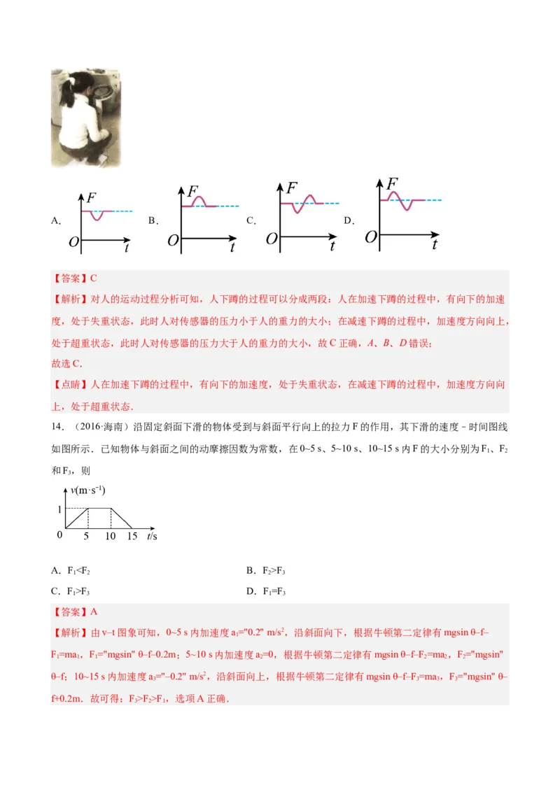 专题10牛顿运动定律的图像（解析卷）-十年（2014-2023）高考物理真题分项汇编（全国通用）_近10年高考真题汇编（必刷）_十年（2014-2024）高考物理真题分项汇编（全国通用）