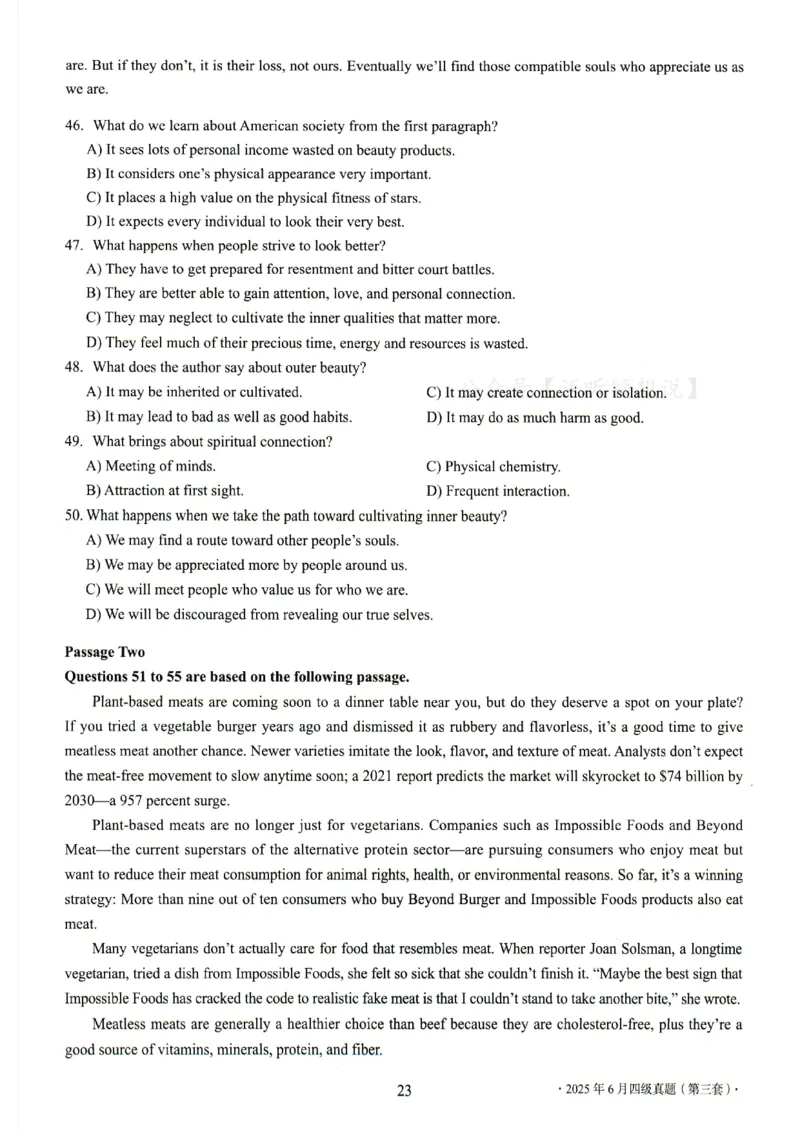 2025.06四级真题第3套_英语四六级整合_英语四六级真题版本二此版为主此文件夹会持续更新_四级真题_1.四级真题+答案解析+听力音频(1989-2025)_32025年6月（真题＋答案）_374