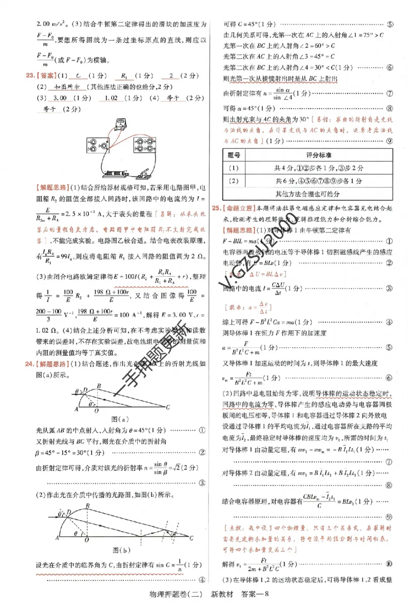 天星教育2024新教材高考最后一卷物理延边教育出版社六维解析册_2024高考押题卷_12024天星全系列_tx《金k卷&middot;最后一卷》（9科全）_新高考新教材
