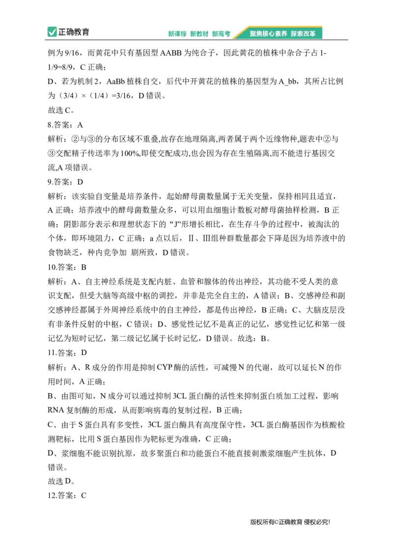 2023届新高考生物金榜猜题卷辽宁专版_2023高考押题卷_正确教育金榜猜题卷_（新高考）正确教育丨金榜猜题卷_新高考生物