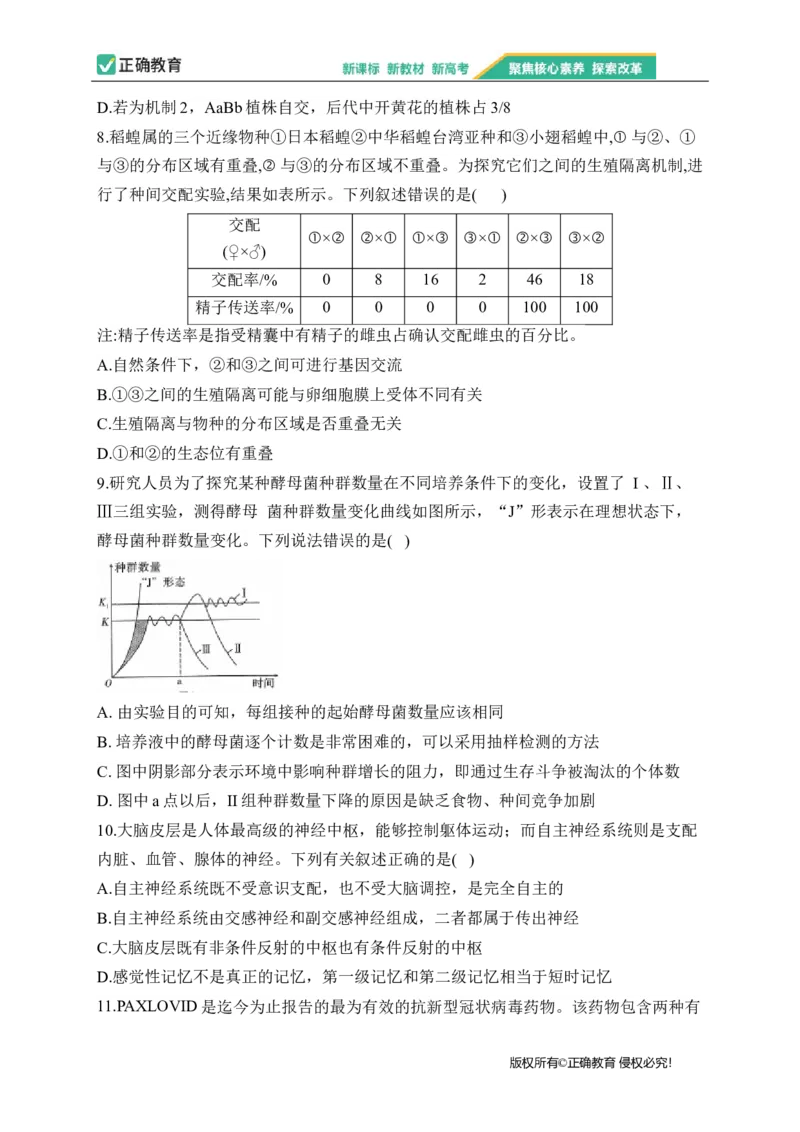 2023届新高考生物金榜猜题卷辽宁专版_2023高考押题卷_正确教育金榜猜题卷_（新高考）正确教育丨金榜猜题卷_新高考生物