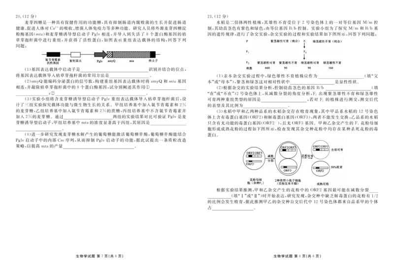 高三生物正文（2026届高三年级9月份联考）_2025年10月_251001广东衡水金卷2026届高三年级9月份联考（全科）_广东省衡水金卷2025-2026学年高三上学期9月月考生物试题（含答案）