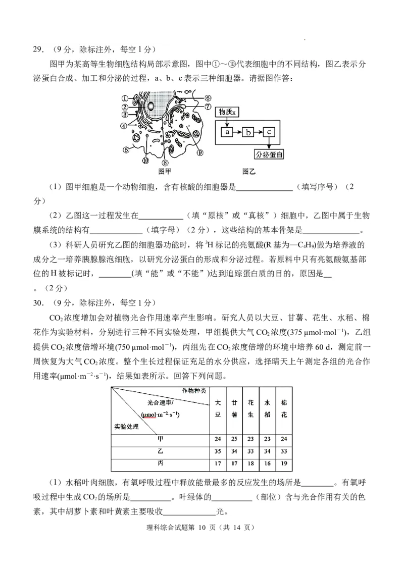 四川省江油中学2023-2024学年高三上学期9月月考理科综合试题_2023年9月_01每日更新_23号_2024届四川省江油中学高三上学期9月月考_四川省江油中学2024届高三上学期9月月考理综