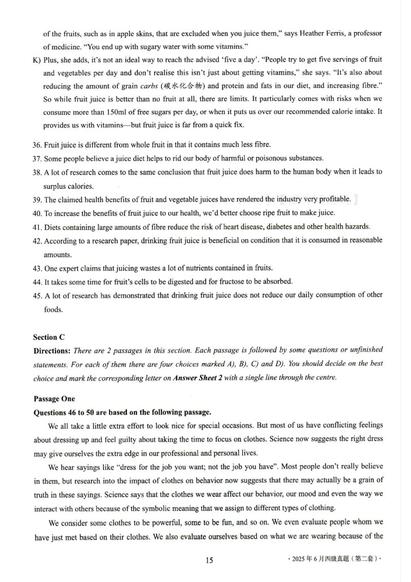 2025.06四级真题第2套_英语四六级整合_英语四六级真题版本二此版为主此文件夹会持续更新_四级真题_1.四级真题+答案解析+听力音频(1989-2025)_32025年6月（真题＋答案）_215
