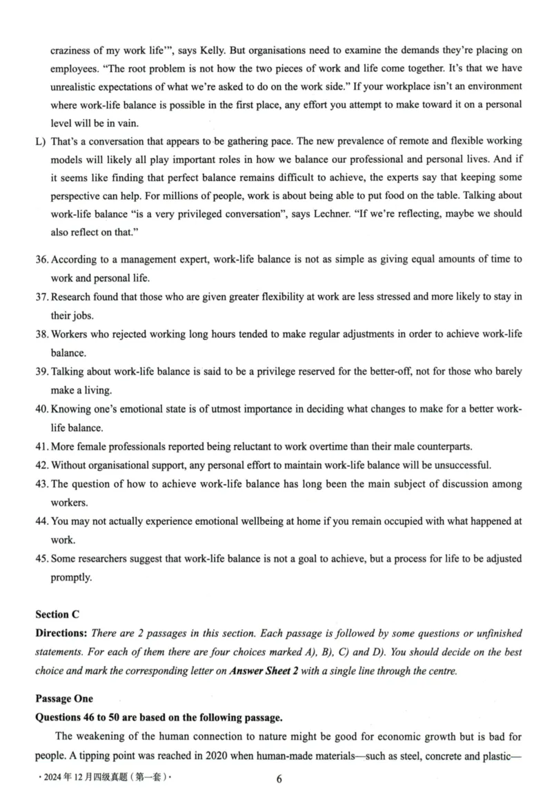 2024.12四级真题第1套_英语四六级整合_英语四六级真题版本一此版本可作为补充_大学英语CET4_X0_01-四级历年真题及答案解析+听力音频_2024年12月CET4题+解+音频新