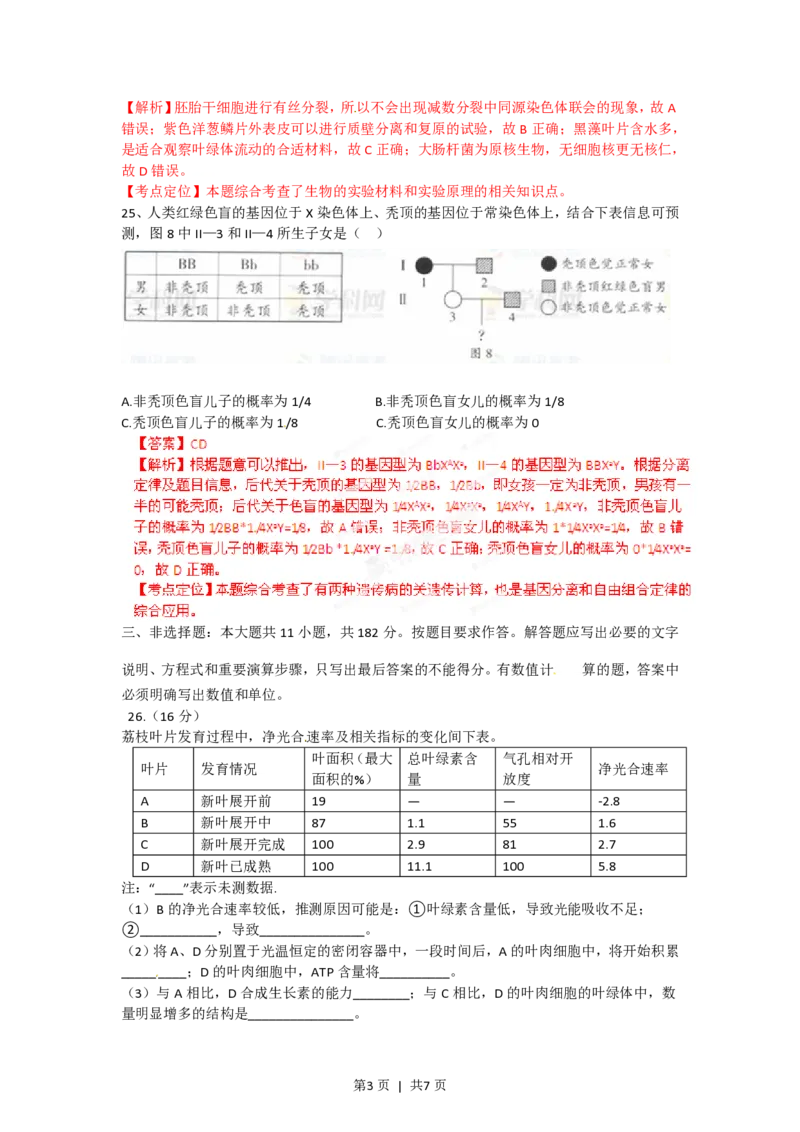 2012年高考生物试卷（广东）（解析卷）_生物历年高考真题_新&middot;PDF版2008-2025&middot;高考生物真题_生物（按省份分类）2008-2025_2008-2025&middot;（广东）生物高考真题