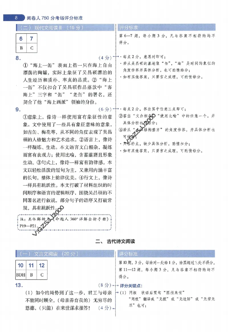 天星教育2024年高考临考预测押题密卷新高考版阅卷人750分考场评分标准_1_2024高考押题卷_12024天星全系列_@@@天星临考押题密卷汇总重复
