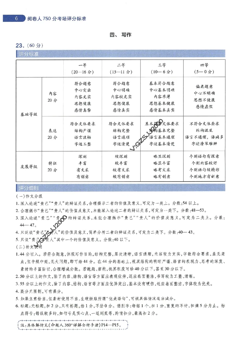 天星教育2024年高考临考预测押题密卷新高考版阅卷人750分考场评分标准_1_2024高考押题卷_12024天星全系列_@@@天星临考押题密卷汇总重复