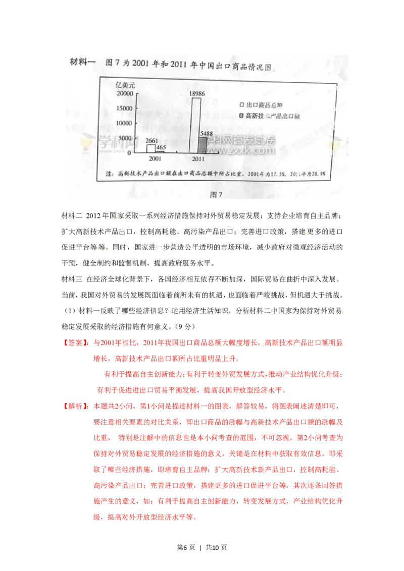 2012年高考政治试卷（山东）（解析卷）_政治历年高考真题_新&middot;PDF版2008-2025&middot;高考政治真题_政治（按省份分类）2008-2025_2008-2025&middot;（山东）政治高考真题