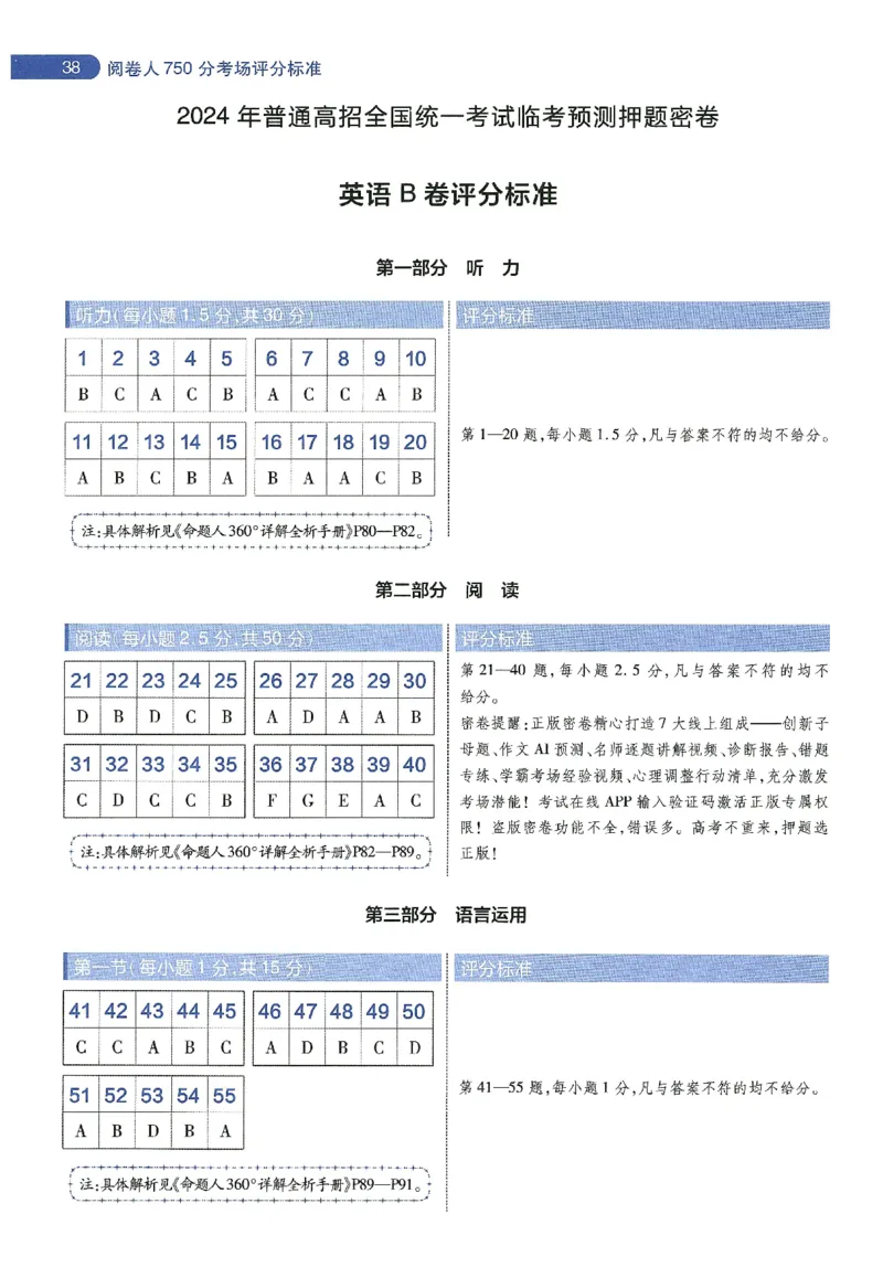 天星教育2024年高考临考预测押题密卷新教材理科卷阅卷人750分考场评分标准_2024高考押题卷_12024天星全系列_@@@天星临考押题密卷汇总重复