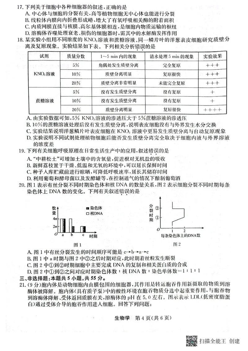 2023年齐市地区普高联谊校高三第一次月考生物(1)_2023年9月_029月合集_2024届黑龙江省齐齐哈尔市地区普高联谊校高三上学期9月月考
