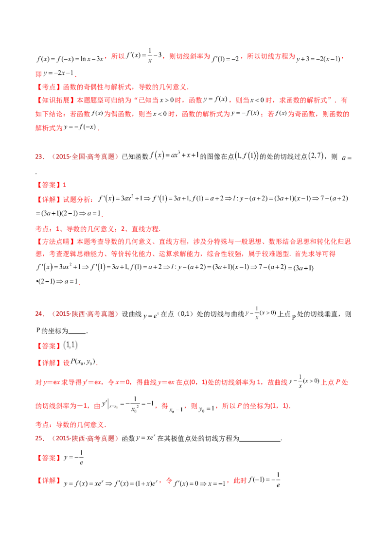 专题16导数及其应用小题综合（教师卷）-十年（2015-2024）高考真题数学分项汇编（全国通用）_近10年高考真题汇编（必刷）_十年（2015-2024）高考数学真题分类汇编（全国通用）
