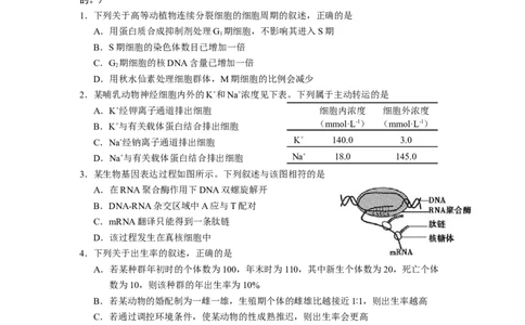 2013年高考生物试卷（浙江）（空白卷）_生物历年高考真题_新&middot;Word版2008-2025&middot;高考生物真题_生物（按试卷类型分类）2008-2025_自主命题卷&middot;生物（2008-2025）_浙江自主命题&middot;生物（2008-2025）