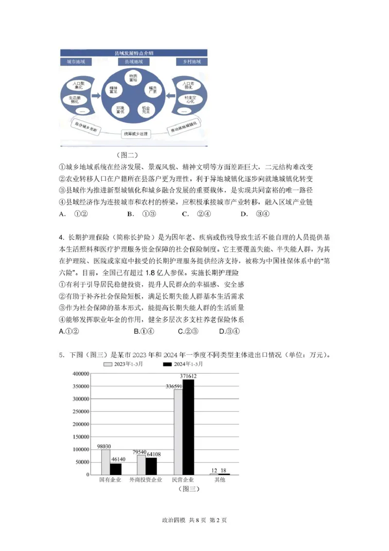 辽宁省实验中学2025届高三下学期第四次模拟考试政治试卷（含答案）_2025年5月_250521辽宁省实验中学2025届高三下学期第四次模拟考试（全科）