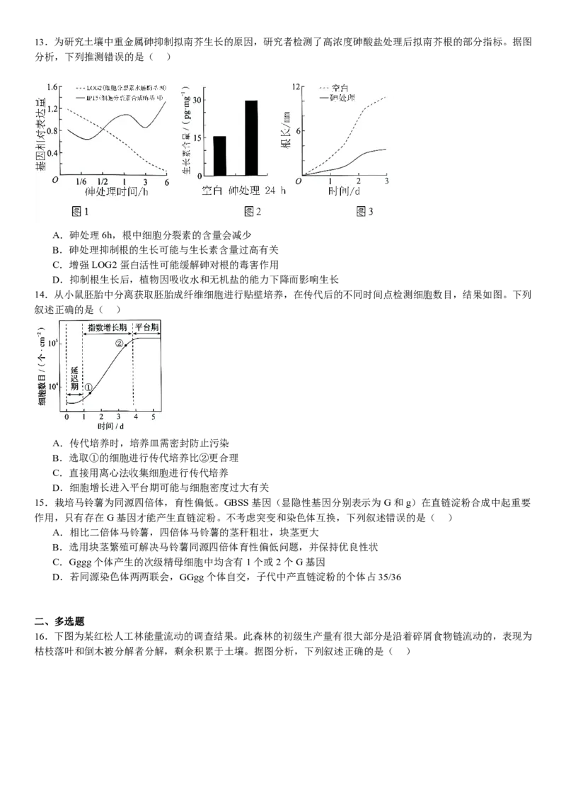 辽宁生物-试题-p_近10年高考真题汇编（必刷）_2024年高考真题_高考真题（截止6.29）_辽宁卷副科（黑龙江、辽宁、吉林）（6科全）