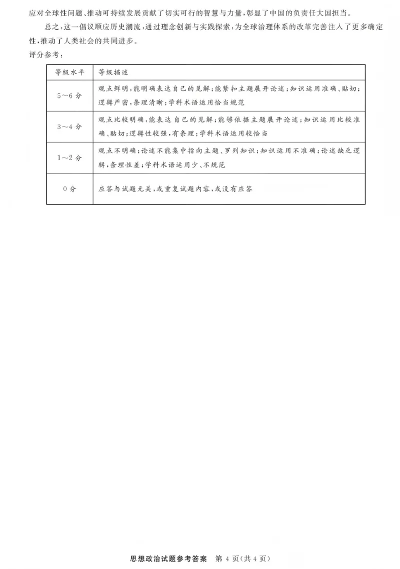 江西创智协作体2026年元月高三联合调研考试政治答案(1)_2026年1月_260116江西创智协作体2026年元月高三联合调研考试