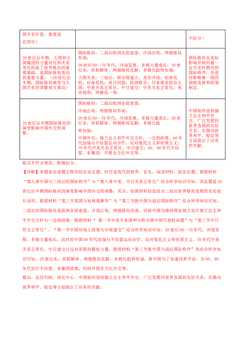 专题16开放性试题汇编（中国史+世界史）（教师卷）-2024年高考真题和模拟题历史分类汇编（全国通用）_近10年高考真题汇编（必刷）_十年（2014-2024）高考历史真题分项汇编（全国通用）