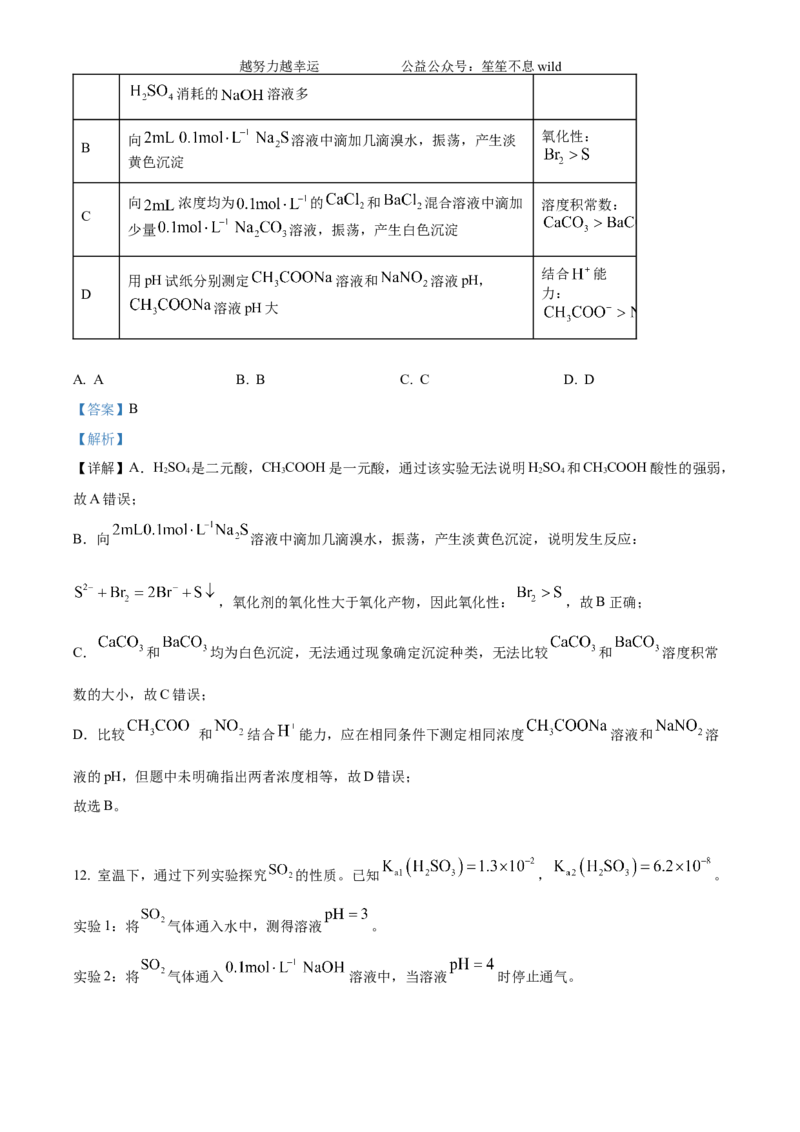 精品解析：2024年高考真题江苏卷化学试题（解析版）_高考真题全网收集_化学_2024年新高考江苏卷化学高考真题解析（参考版）
