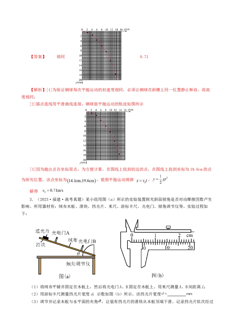 专题17力学实验-2024年高考真题和模拟题物理分类汇编（教师卷）_近10年高考真题汇编（必刷）_十年（2014-2024）高考物理真题分项汇编（全国通用）