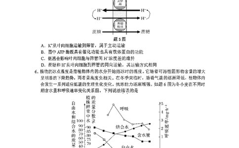 重庆主城五区高三期中生物_11月_241102重庆主城五区2025届高三期中考试
