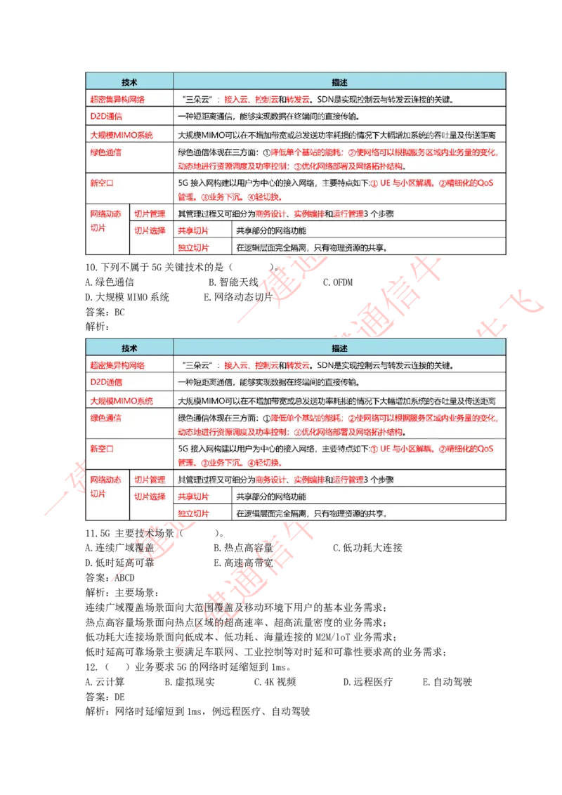 4.30选择刷题-答案_2026年一级建造师_2026年一建通信_2025年一建通信SVIP_02-基础精讲✿高端面授✿深度强化_11-通信《直播精讲班》牛飞SMR推荐_2025每周刷题
