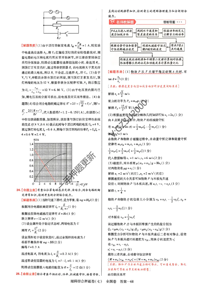 天星教育2024全国卷高考最后一卷延边教育出版社理综答案_1_2024高考押题卷_12024天星全系列_tx《金k卷&middot;最后一卷》（9科全）_全国卷