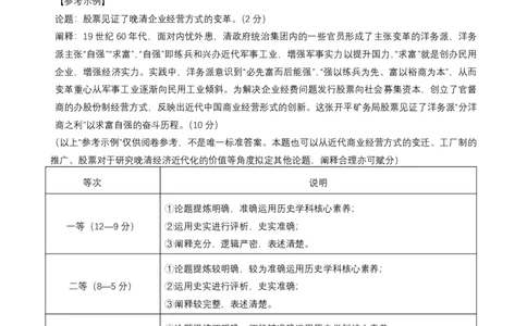 历史评分细则(1)_2023年8月_028月合集_2024届1号卷&middot;A10联盟高三年级8月底开学摸底考试
