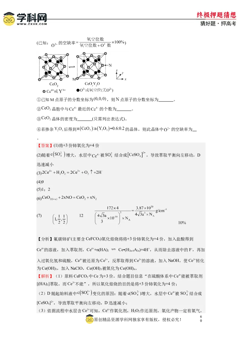 化学-2024年高考终极押题猜想（解析版）_2024高考押题卷_62024学科网全系列_212024年高考终极押题猜想_化学-2024年高考终极押题猜想
