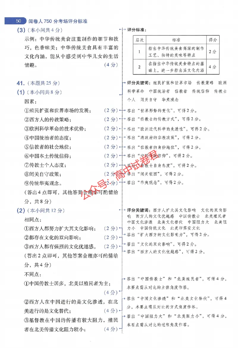 天星教育2024年高考临考预测押题密卷全国版文科卷阅卷人750分考场评分标准_1_2024高考押题卷_12024天星全系列_@@@天星临考押题密卷汇总重复