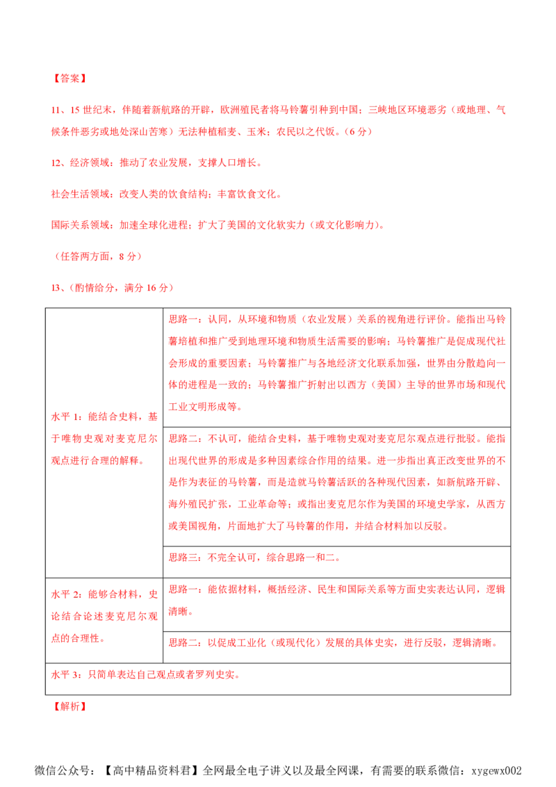 备战2024年高考历史模拟卷（上海专用）02（解析版）_2024高考押题卷_92024赢在高考全系列_（通用版）2024《赢在高考&middot;黄金预测卷》（九科全）各八套