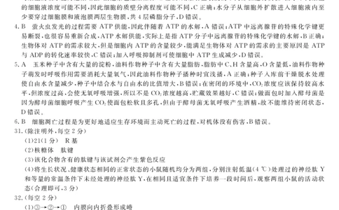 山西省怀仁一中2024届高三上学期第二次月考理综答案(1)_2023年10月_0210月合集_2024届山西省怀仁一中高三上学期第二次月考_山西省怀仁一中2024届高三上学期第二次月考理综