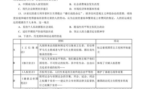 历史-2024届新高三开学摸底考试卷（江苏专用）（考试版）_2024届新高三开学摸底考试卷_历史-2024届新高三开学摸底考试卷_历史-2024届新高三开学摸底考试卷（江苏专用）