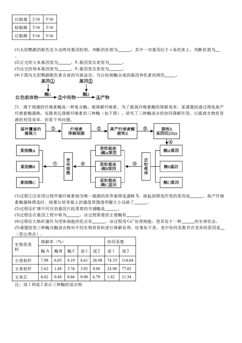 甘肃生物-试题-p_近10年高考真题汇编（必刷）_2024年高考真题_高考真题（截止6.29）_其他地方卷（目前搜集不完整）_甘肃卷（物、化、生、地）