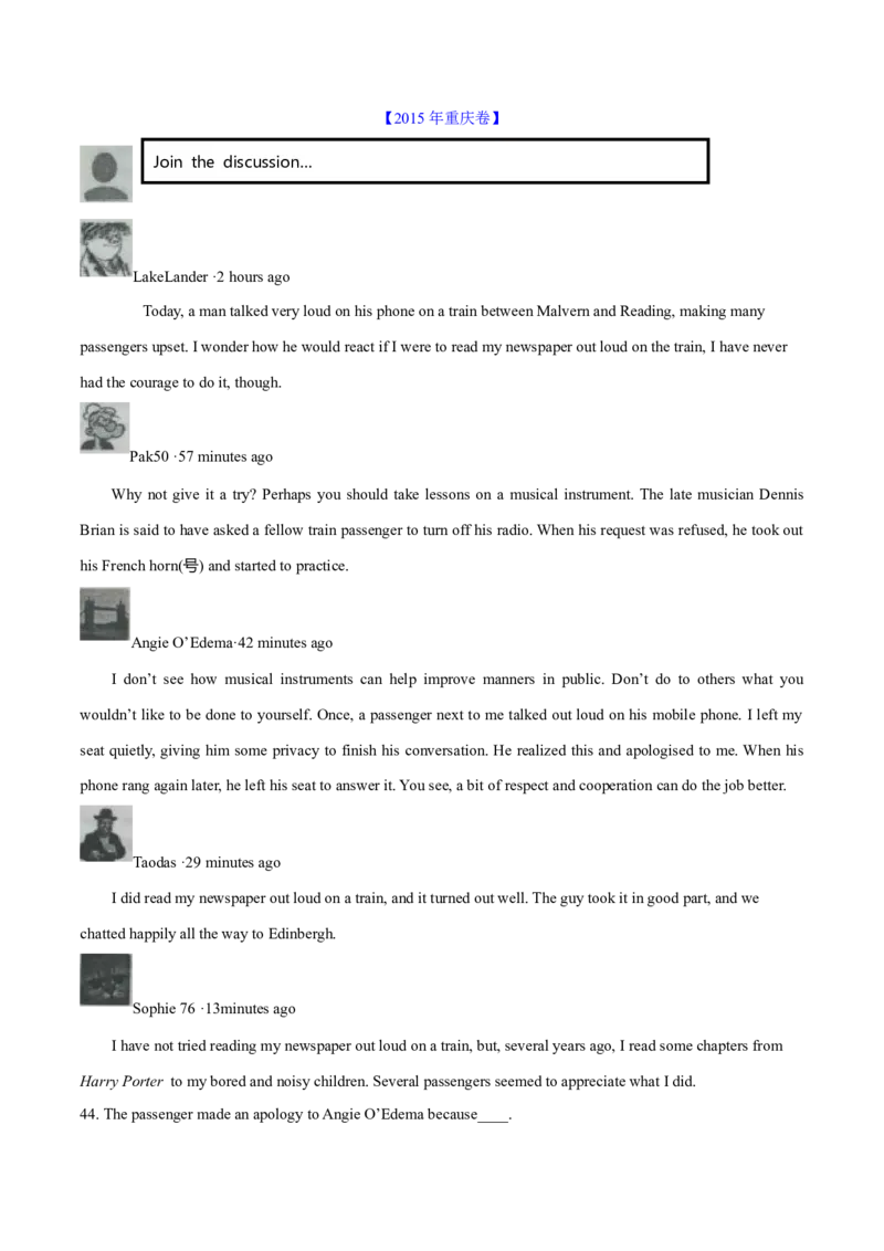 专题15阅读理解议论文（学生卷）--学易金卷：十年（2014-2023）高考真题英语分项汇编（全国通用）_近10年高考真题汇编（必刷）_十年（2014-2024）高考英语真题分类汇编（全国通用）