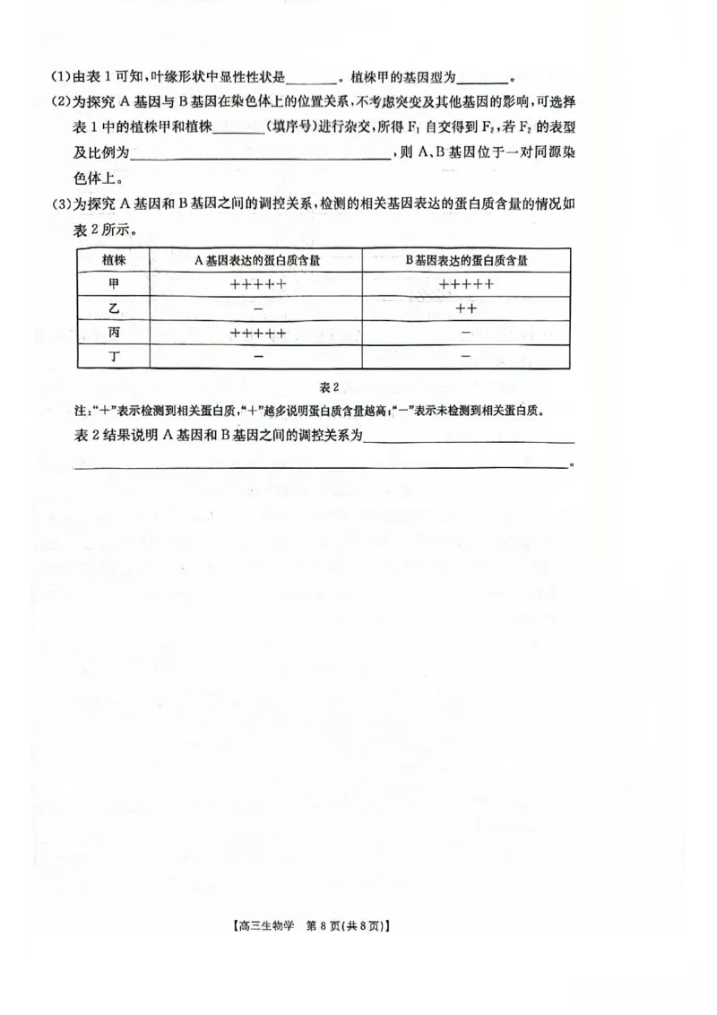 高三生物_2025年11月_251125福建省金太阳高三11月第一学期半期联考（全科）（26-10-105C）_1209215425_试卷
